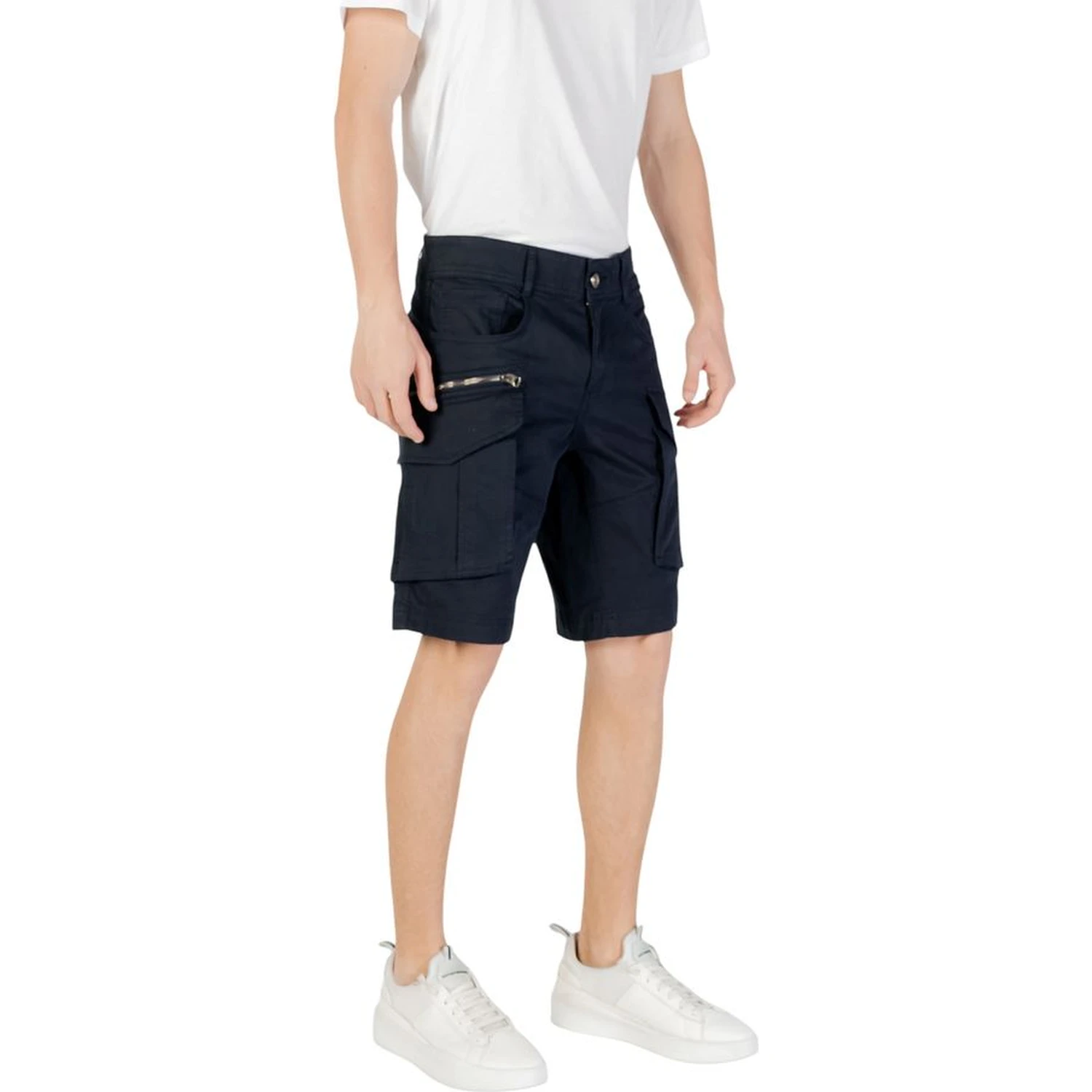 Blue Cotton Bermuda Shorts