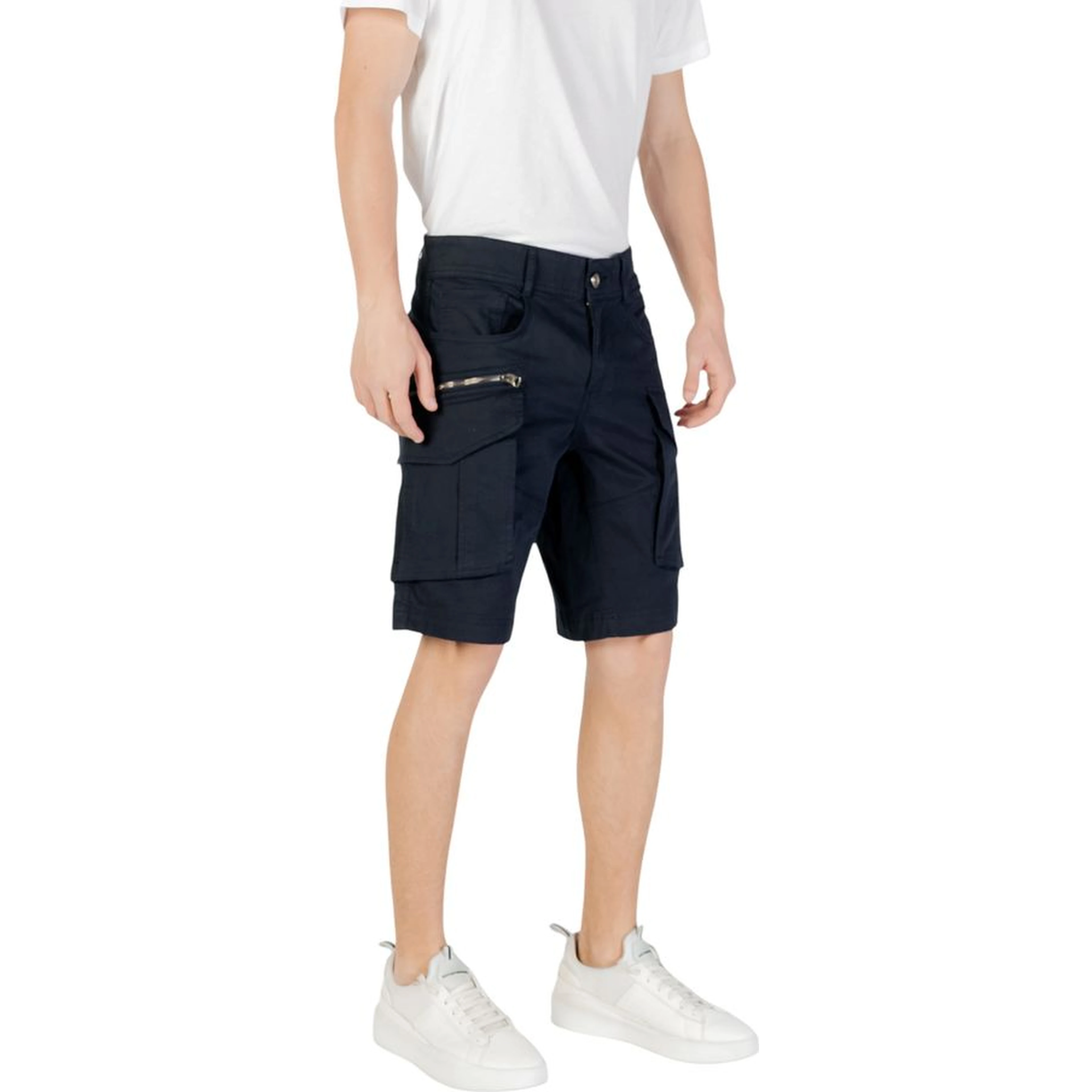 Blue Cotton Bermuda Shorts