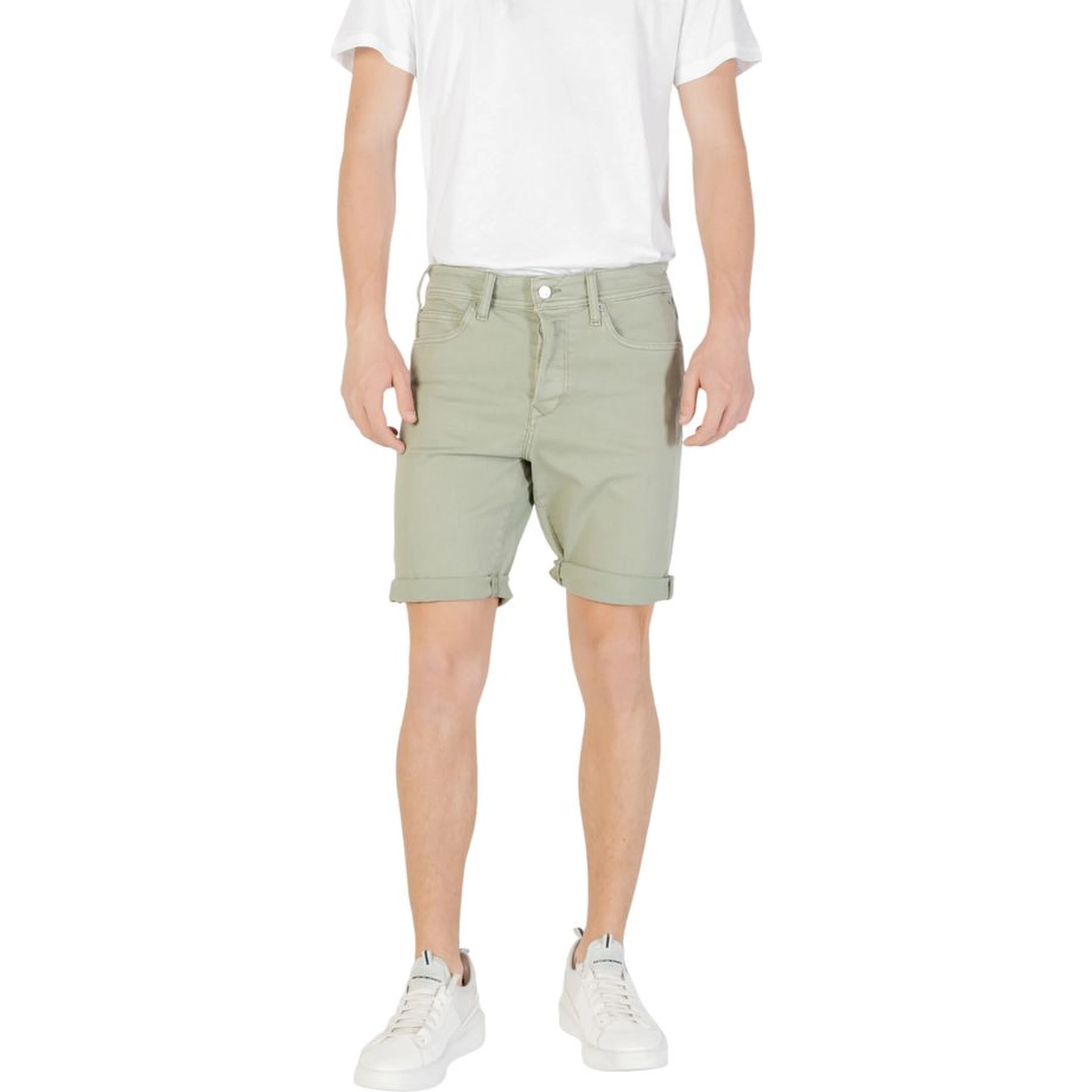 Green Cotton Bermuda Shorts