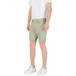 Green Cotton Bermuda Shorts
