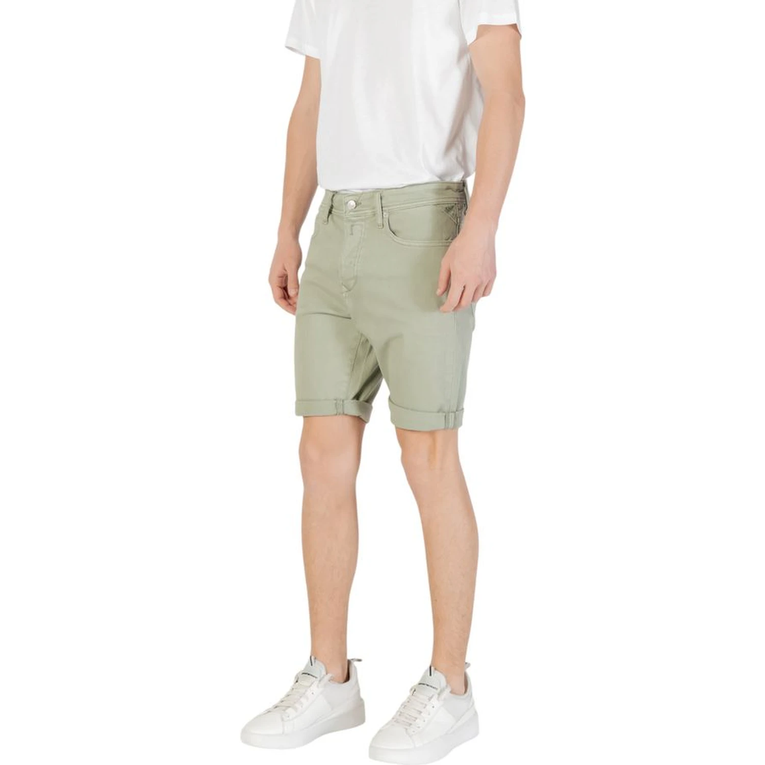 Green Cotton Bermuda Shorts