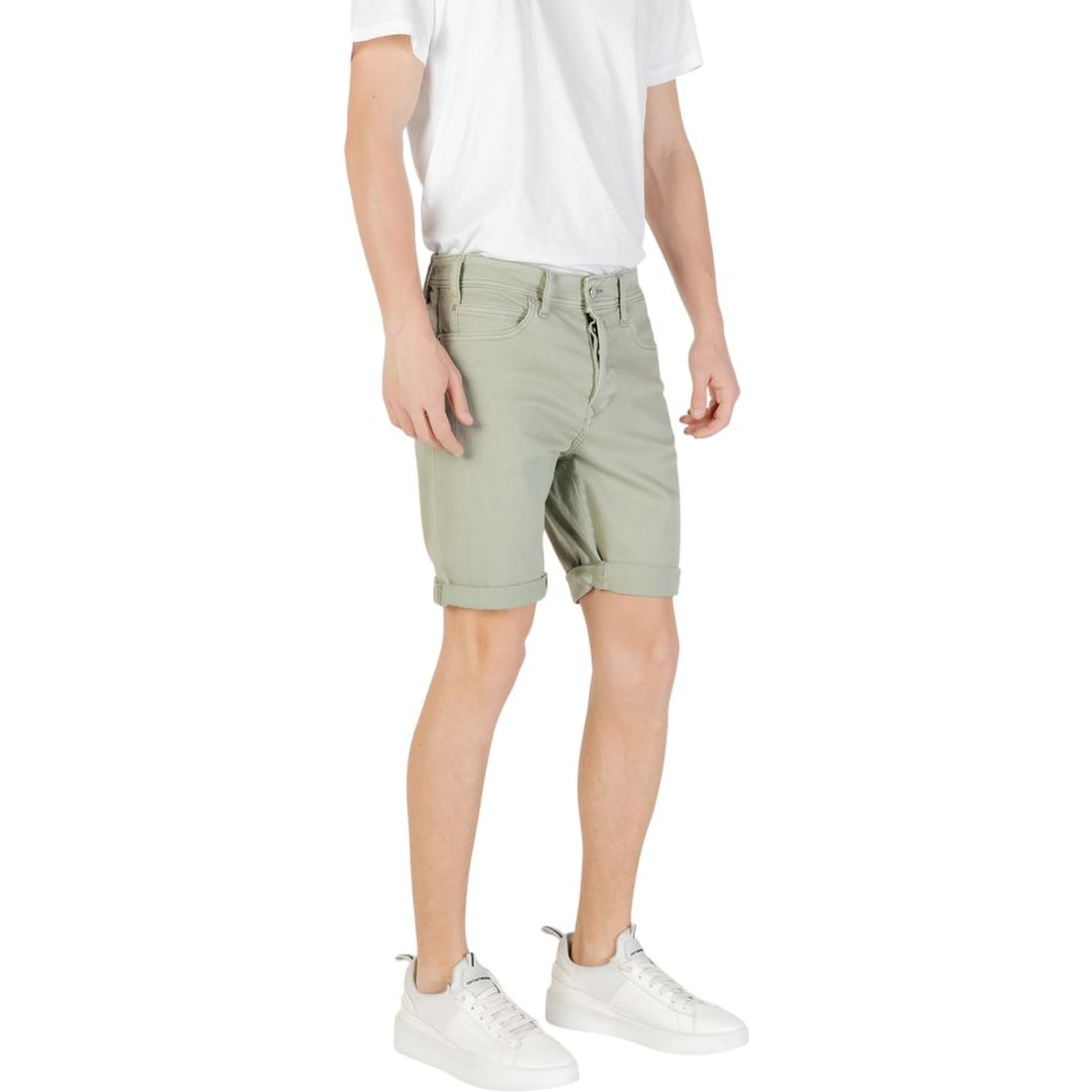 Green Cotton Bermuda Shorts