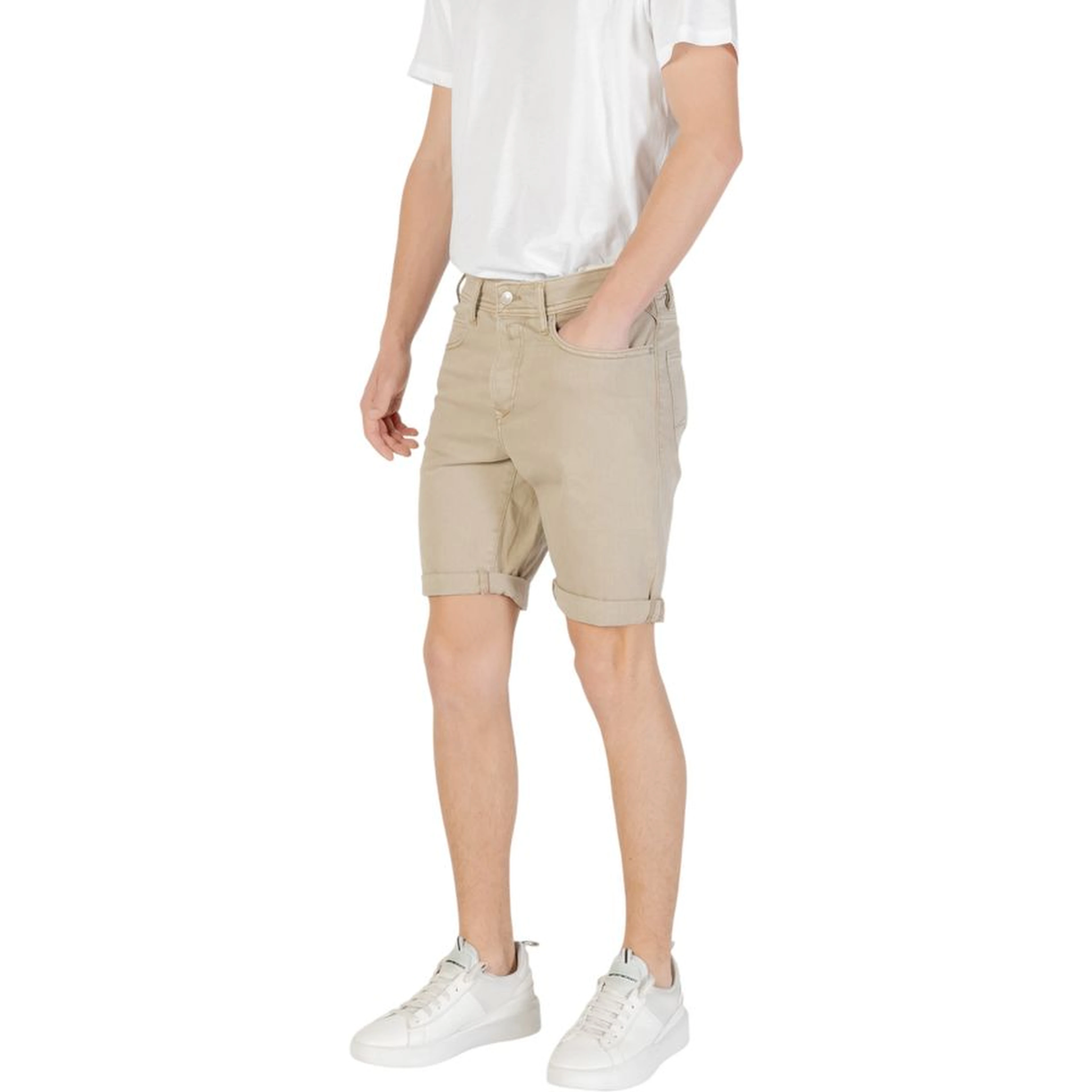 Green Cotton Bermuda Shorts
