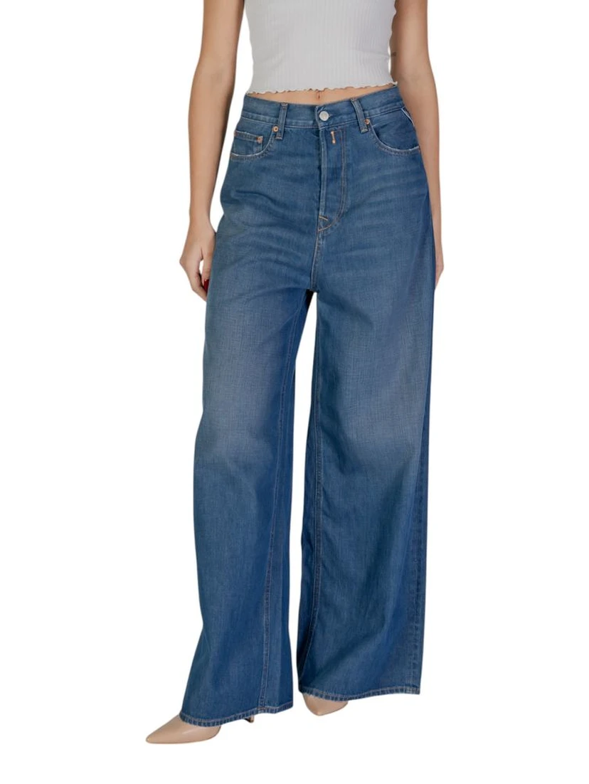 Blue Cotton Bootcut Jeans