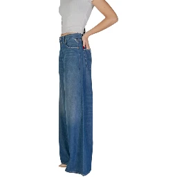 Blue Cotton Bootcut Jeans