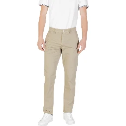 Green Cotton Casual Pants