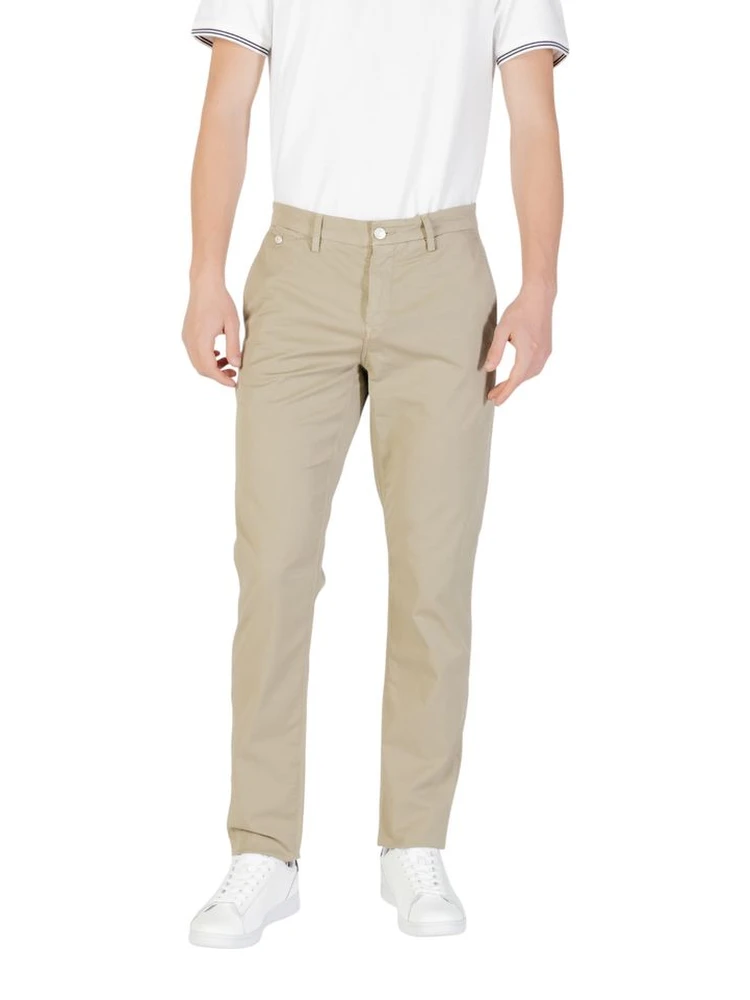 Green Cotton Casual Pants