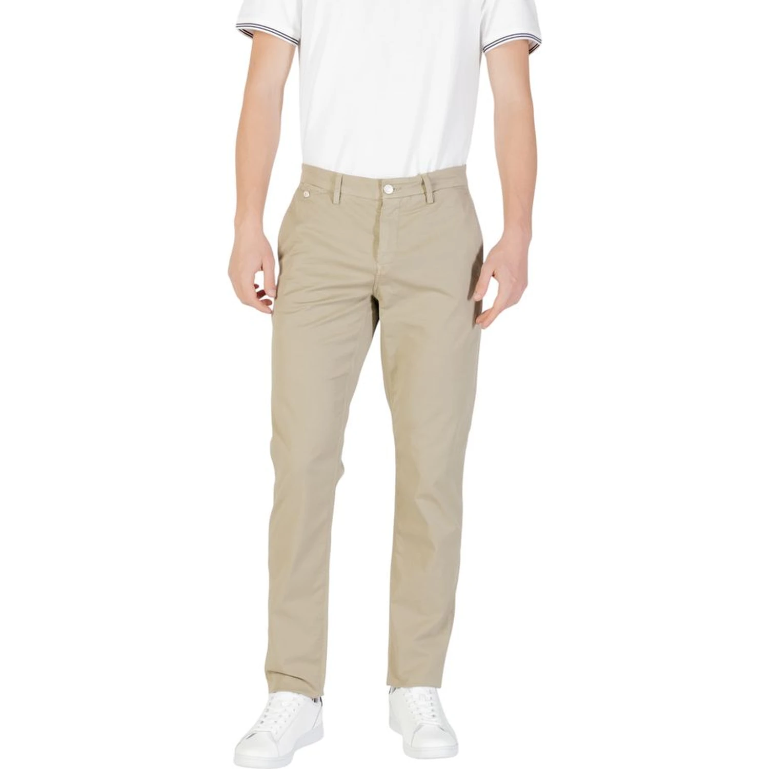 Green Cotton Casual Pants