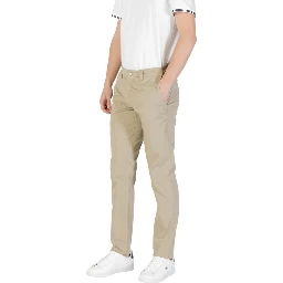 Green Cotton Casual Pants
