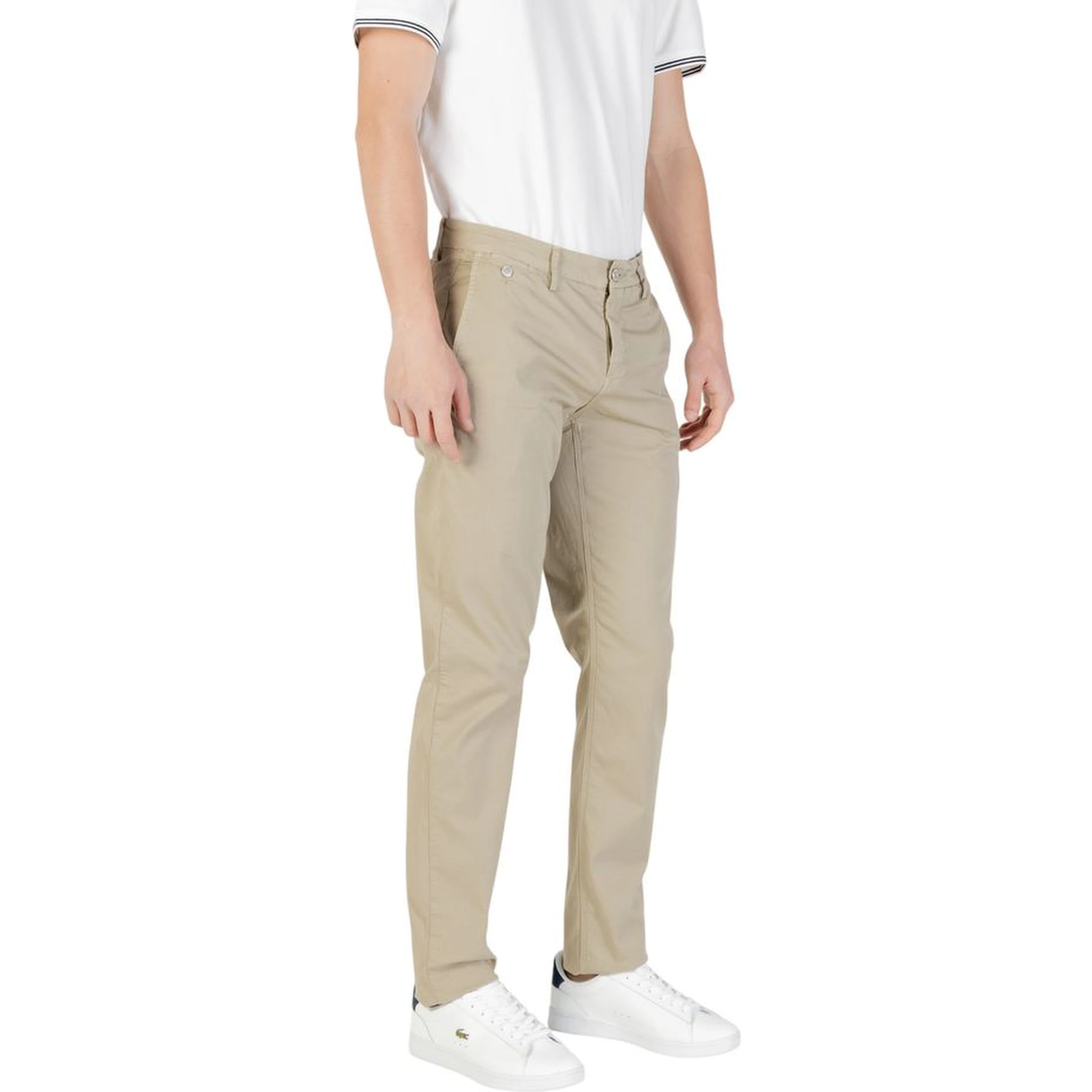 Green Cotton Casual Pants