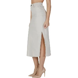 Cream Cotton Long Skirt