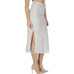 Cream Cotton Long Skirt