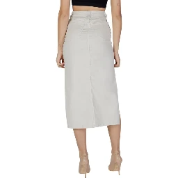 Cream Cotton Long Skirt