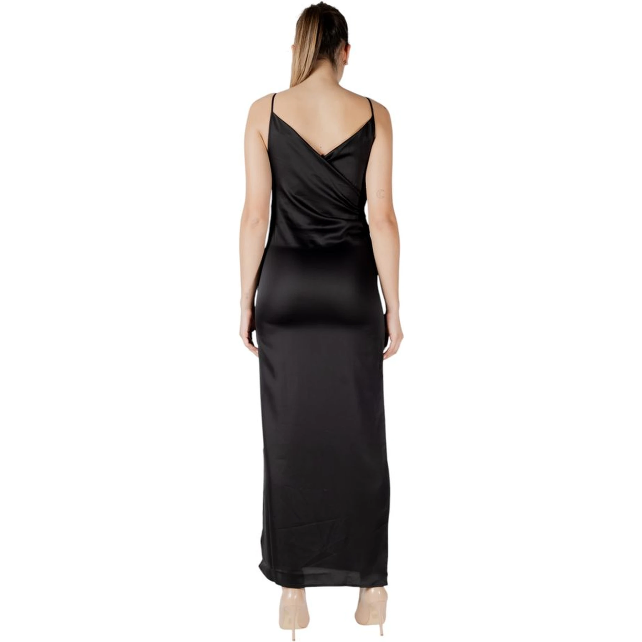 Black Recycled Polyester Long Dress