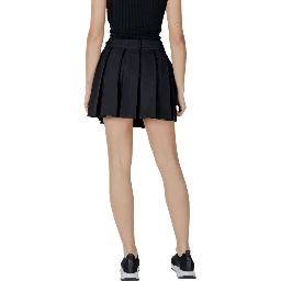 Black Recycled Polyester Mini Skirt
