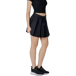 Black Recycled Polyester Mini Skirt