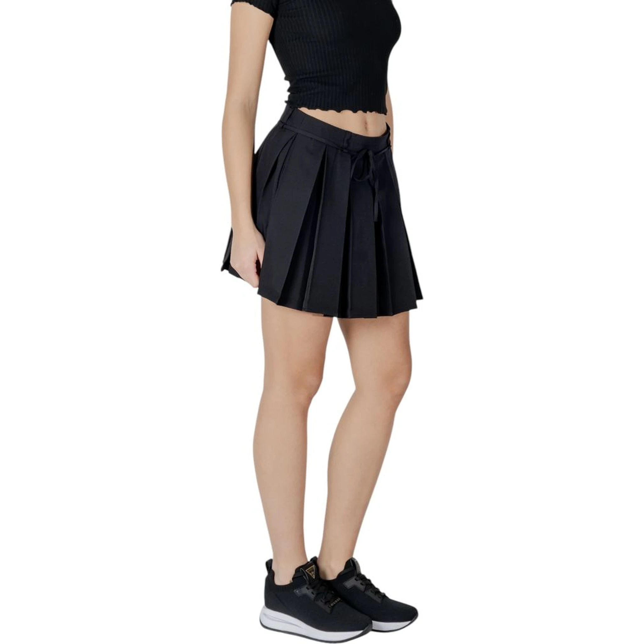 Black Recycled Polyester Mini Skirt