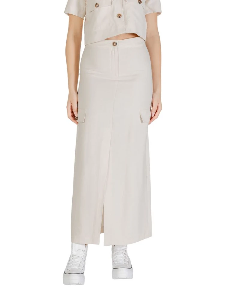 Bicolor Viscose Long Skirt
