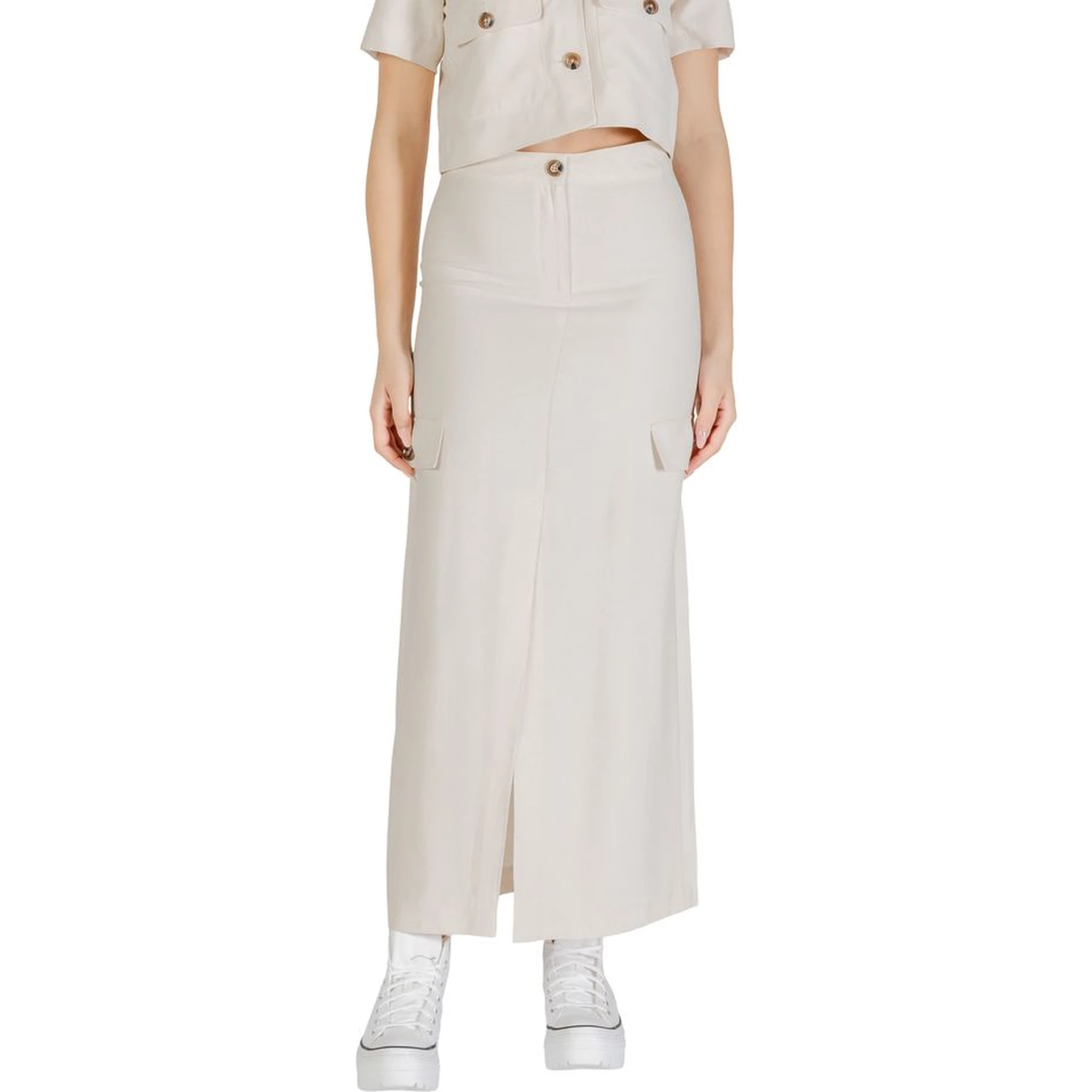 Bicolor Viscose Long Skirt