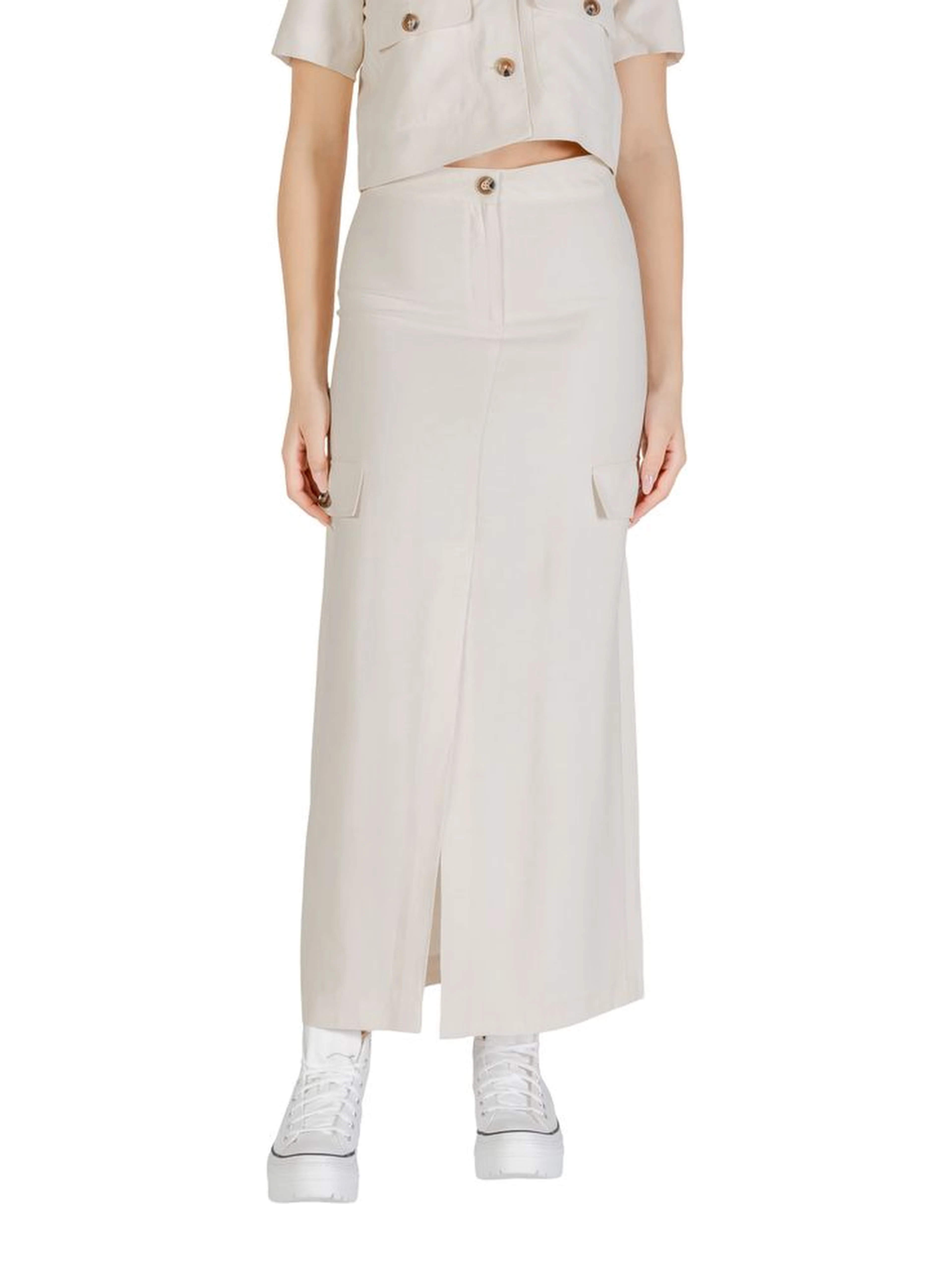 Bicolor Viscose Long Skirt