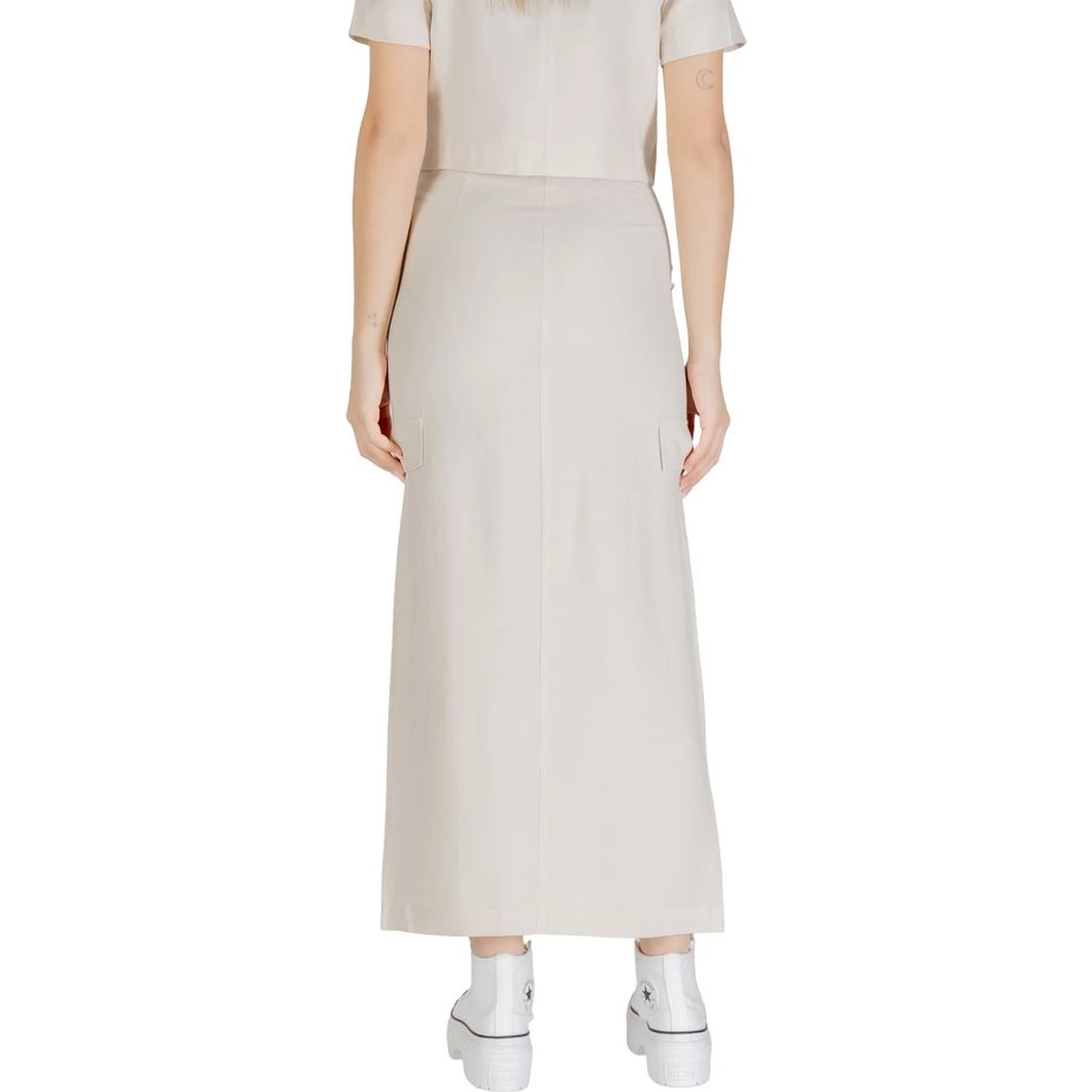 Bicolor Viscose Long Skirt