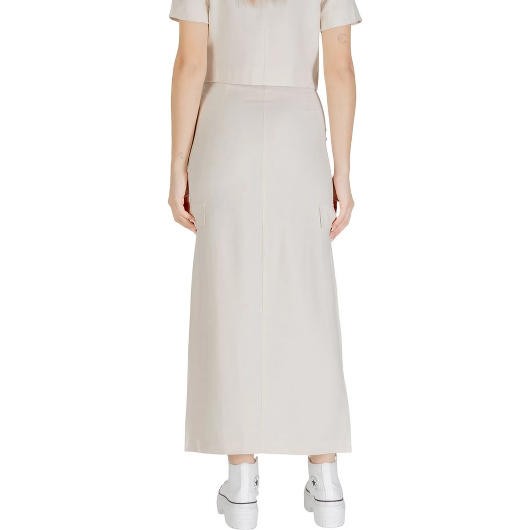 Bicolor Viscose Long Skirt