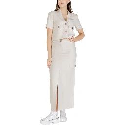 Bicolor Viscose Long Skirt