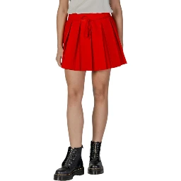 Red Recycled Polyester Mini Skirt