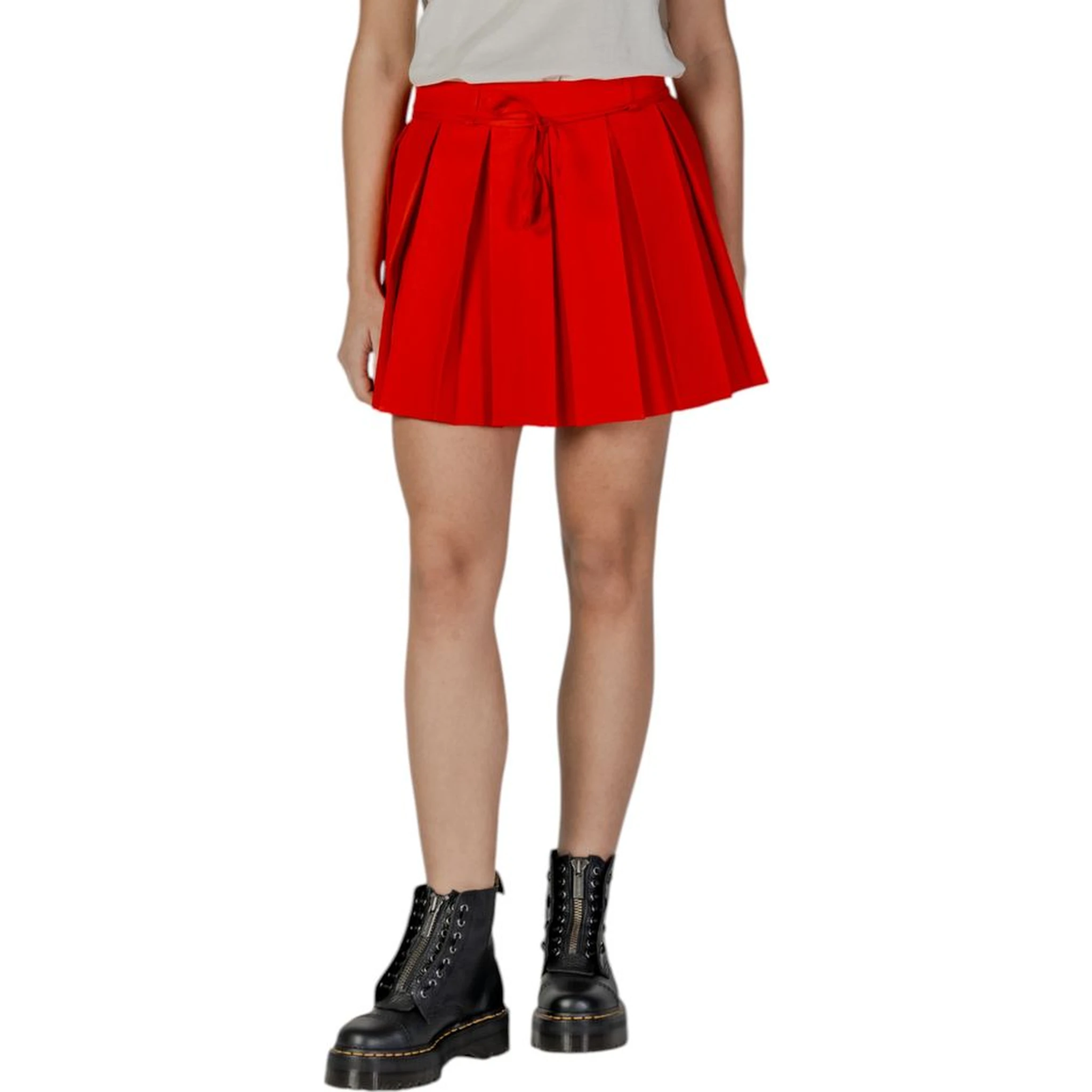 Red Recycled Polyester Mini Skirt