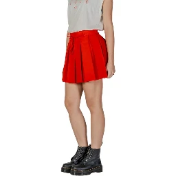 Red Recycled Polyester Mini Skirt