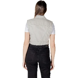 Light Blue Cotton Sleveless Jacket