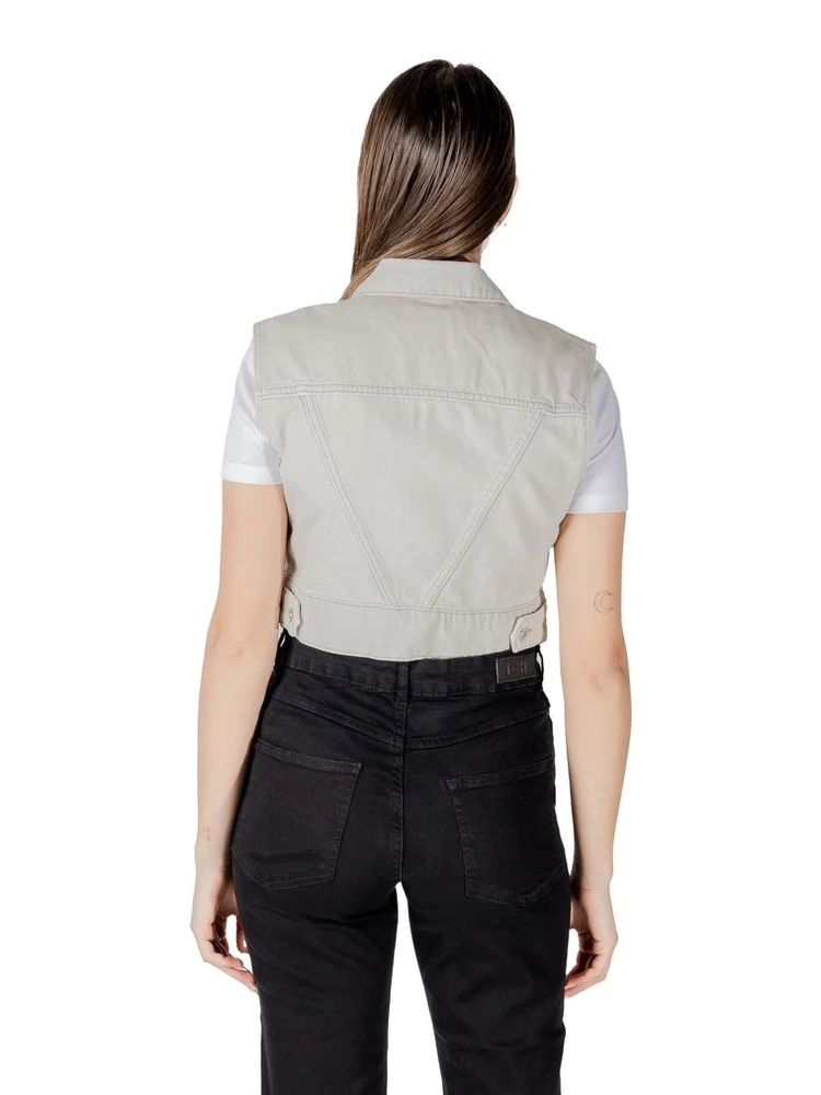Light Blue Cotton Sleveless Jacket alternative