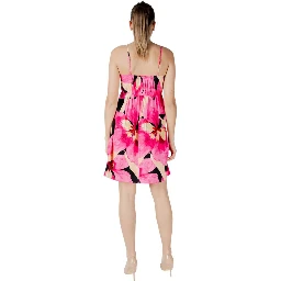 Pink Viscose Short Dress
