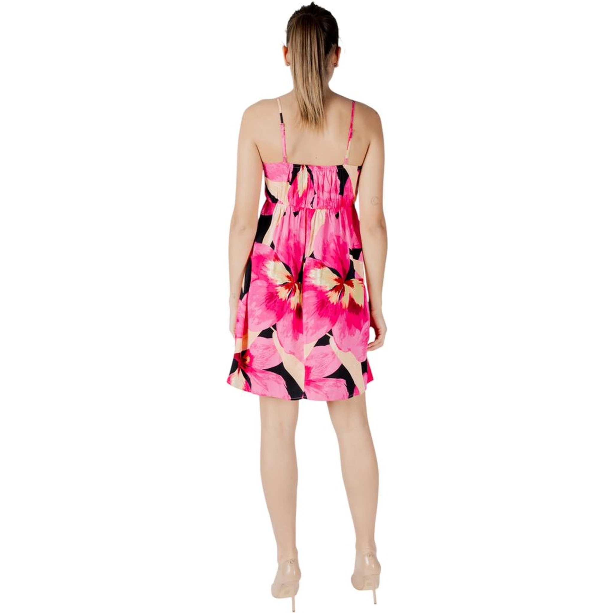 Pink Viscose Short Dress