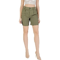 Green Viscose Bermuda Shorts