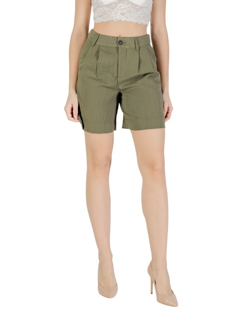 Green Viscose Bermuda Shorts
