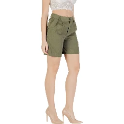 Green Viscose Bermuda Shorts