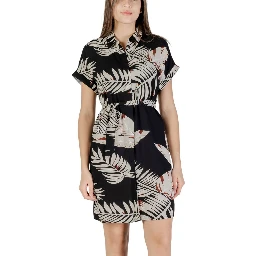 Beige Viscose Short Dress