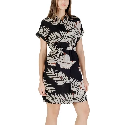 Beige Viscose Short Dress