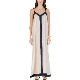 Beige Nylon Long Dress