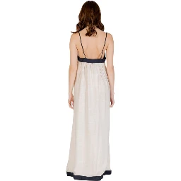 Beige Nylon Long Dress
