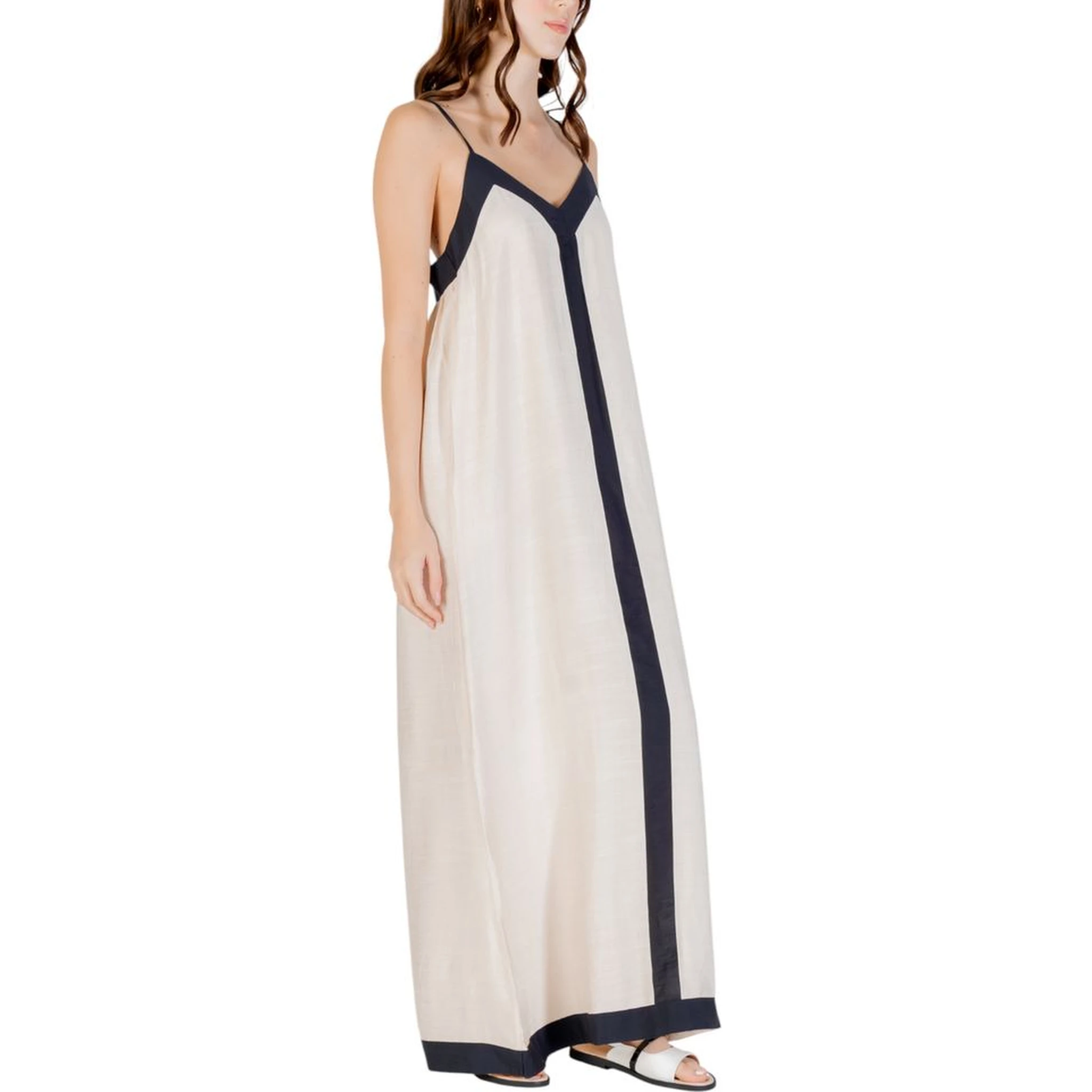 Beige Nylon Long Dress