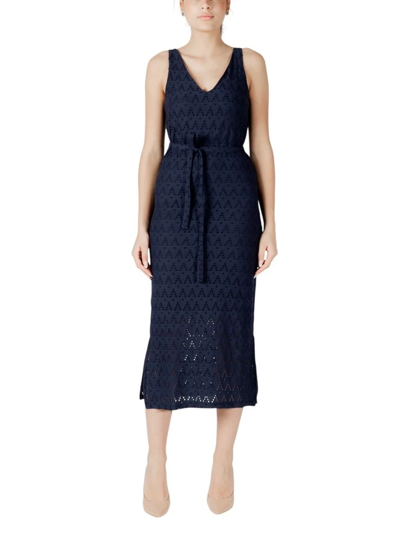 Blue Recycled Polyester Midi Dress