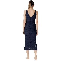 Blue Recycled Polyester Midi Dress