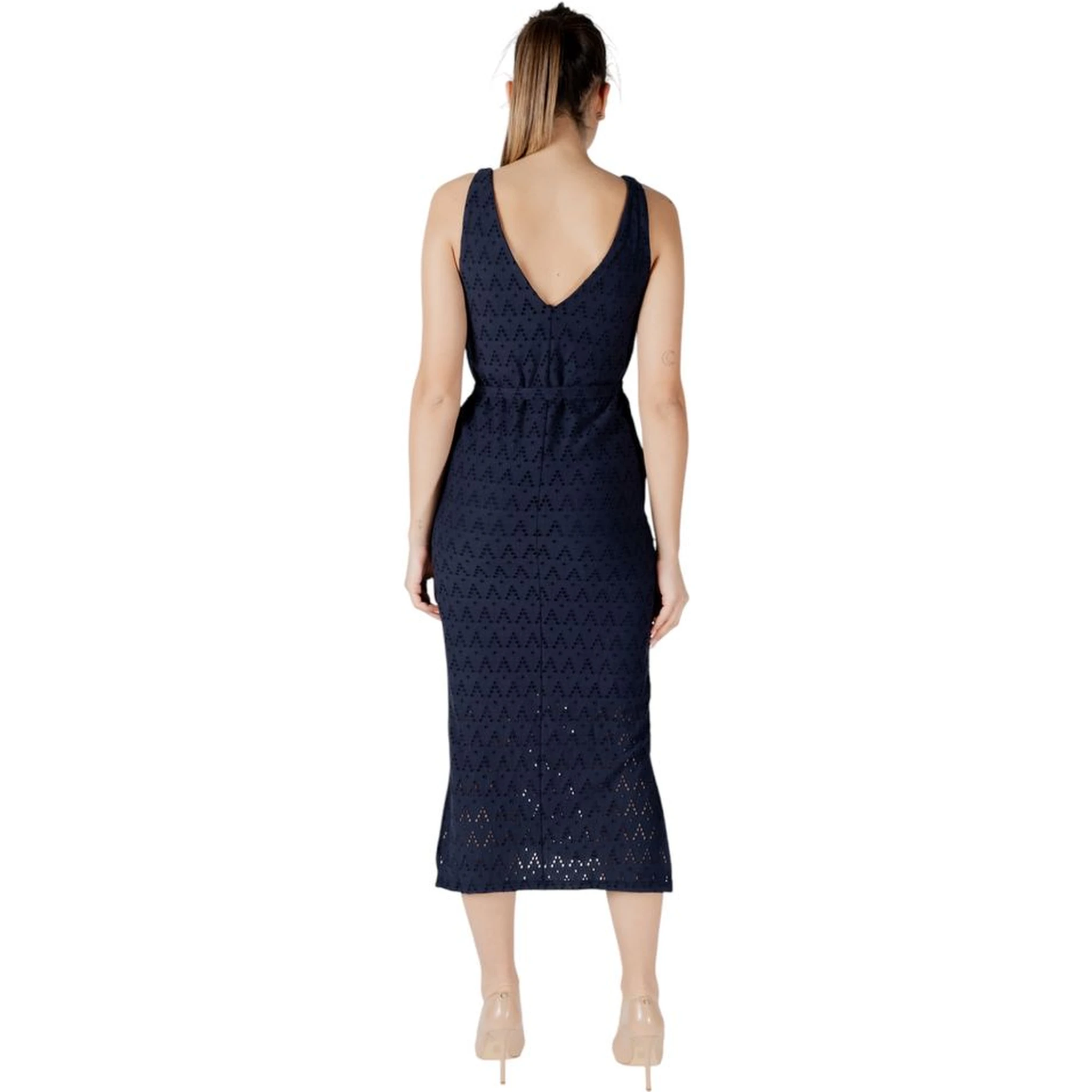 Blue Recycled Polyester Midi Dress