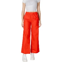 Red Cotton Casual Pants