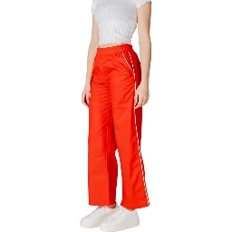 Red Cotton Casual Pants