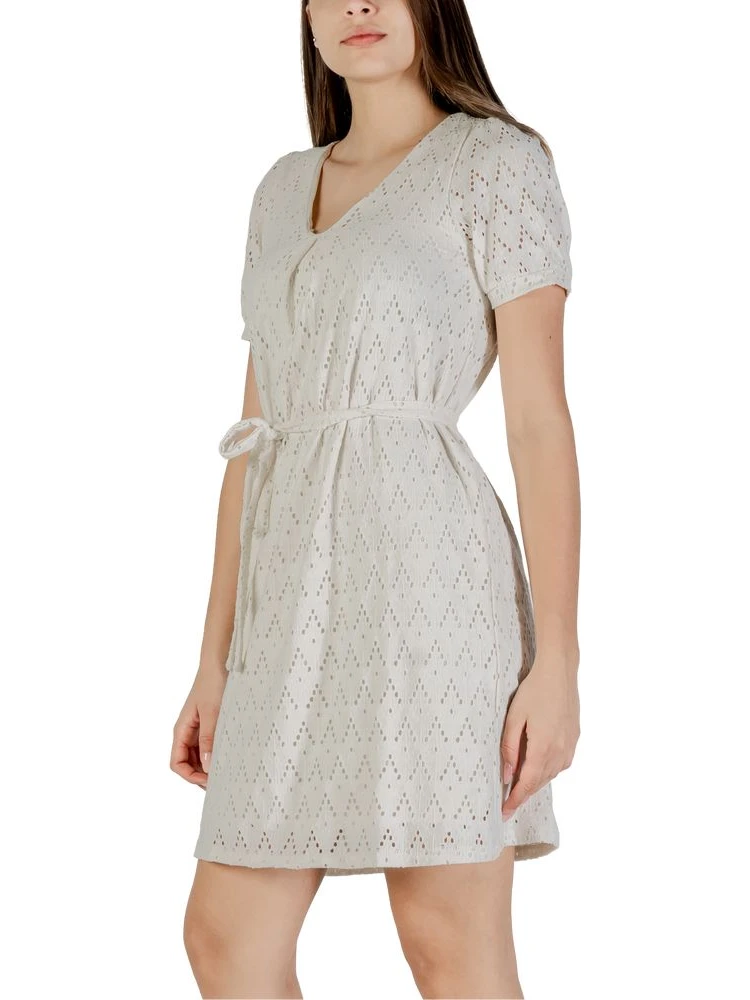 Beige Recycled Polyester Short Dress alternative