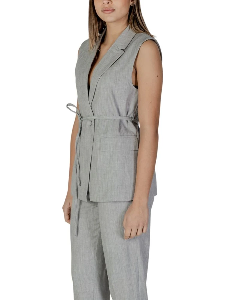 Gray Recycled Polyester Waistcoat alternative
