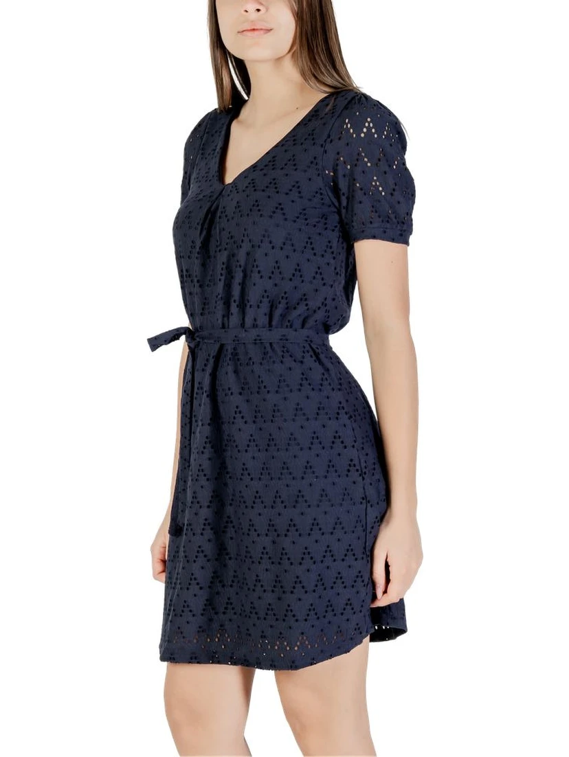 Blue Recycled Polyester Short Dress